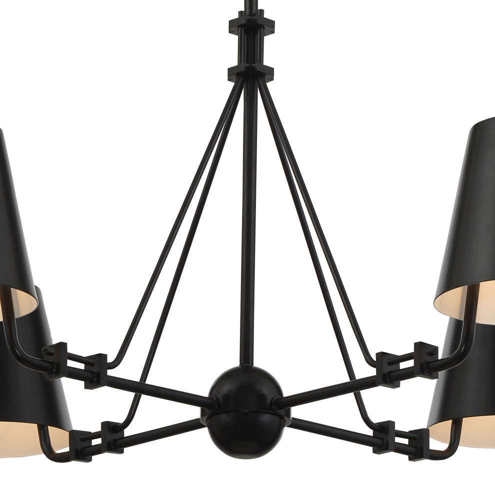 Crystorama XAV-B8304-MK, 4-Light Chandelier, Matte Black