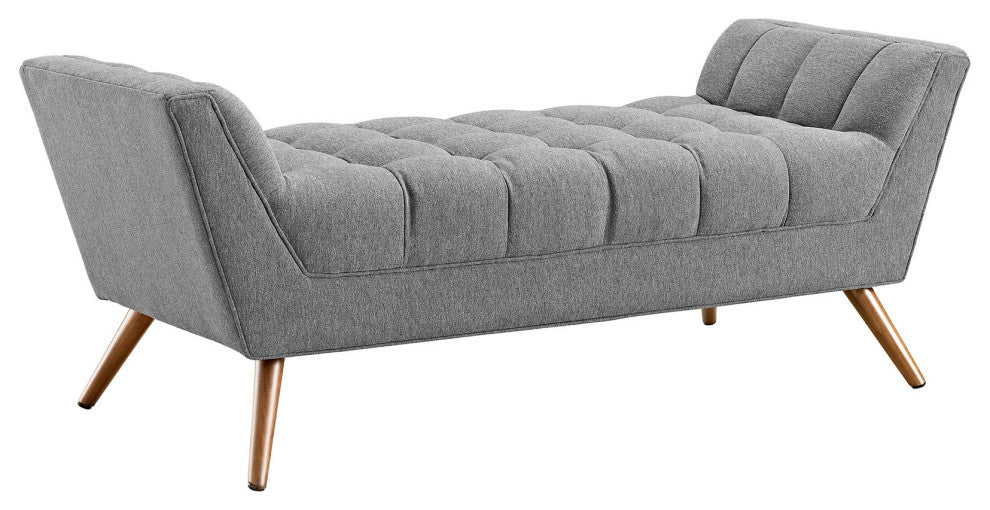 Response Medium Upholstered Fabric Bench, Expectation Gray