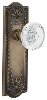 Meadows Plate Single Dummy Crystal Meadows Knob, Antique Brass, MEACME