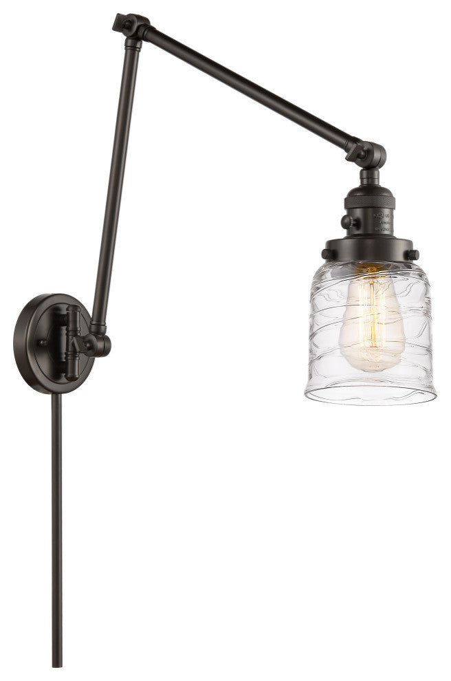 Bell Swing Arm With Switch, Oil Rubbed Bronze, Deco Swirl, Deco Swirl