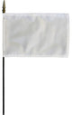 8"x12" Solid Color Stick Flag, White