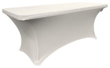 LA Linen Rectangular Spandex Table Cover, White, 96"x30"x30"