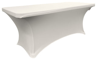 LA Linen Rectangular Spandex Table Cover, White, 96"x30"x30"