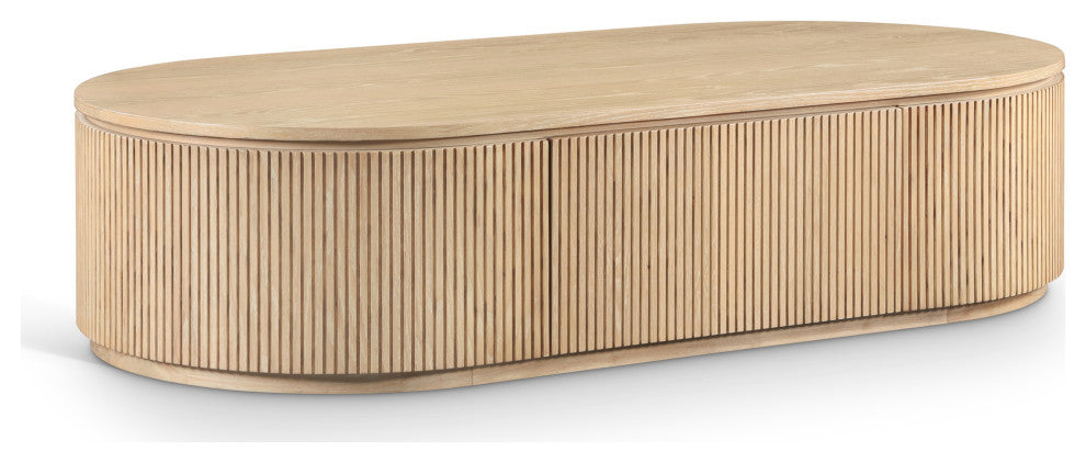 Moana Wood Storage Coffee Table, Natural, 64" W X 32" D