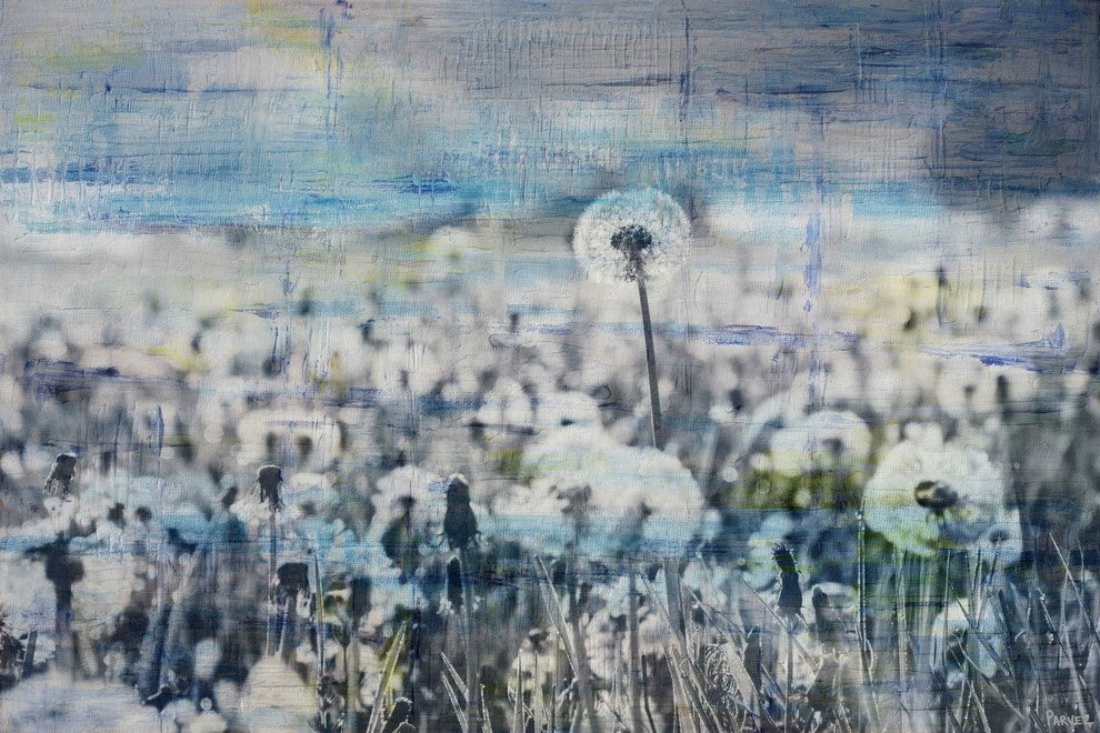 "Dandelion Sea" Painting Print on Wrapped Canvas, 30"x20"