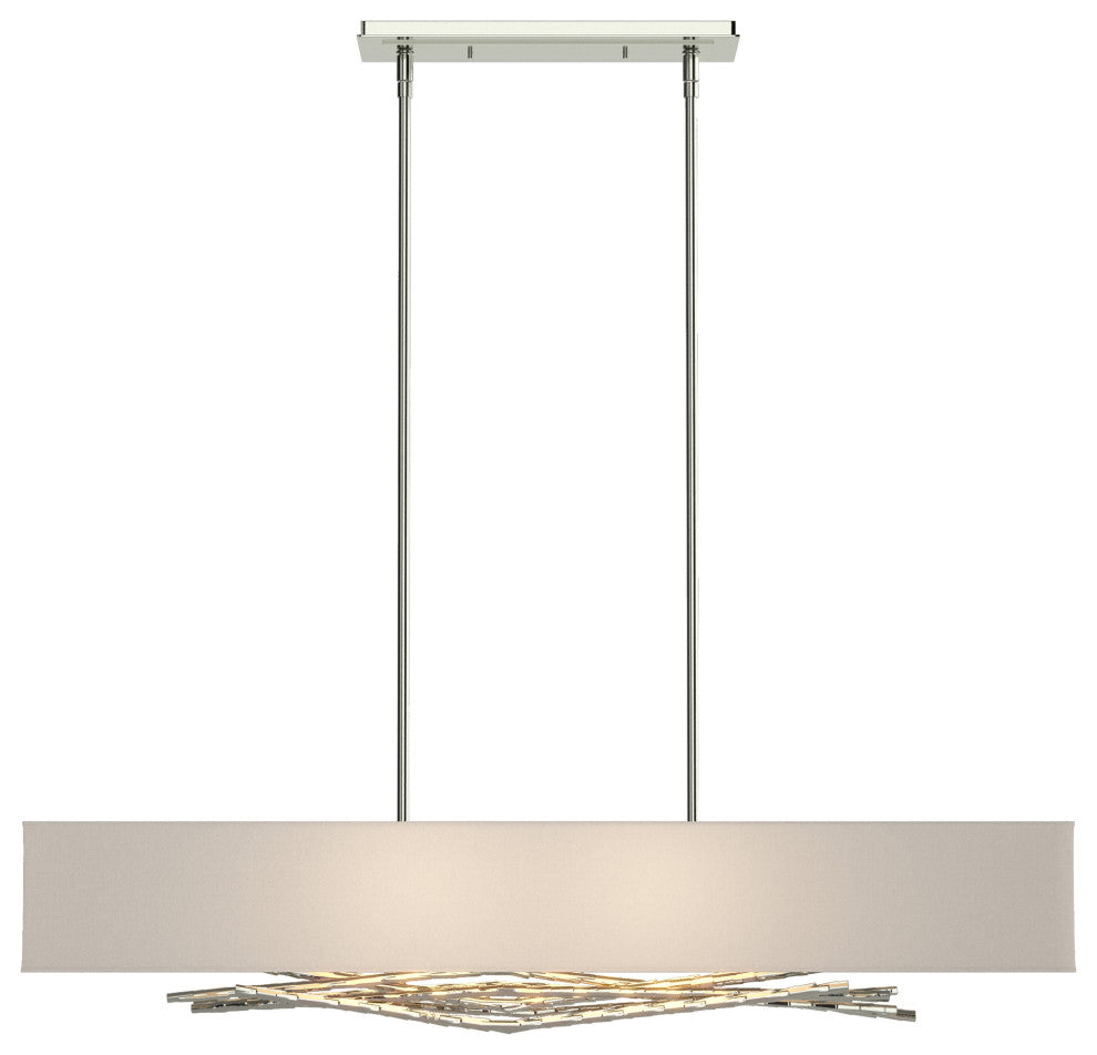 Brindille Pendant, Sterling Finish, Flax Shade