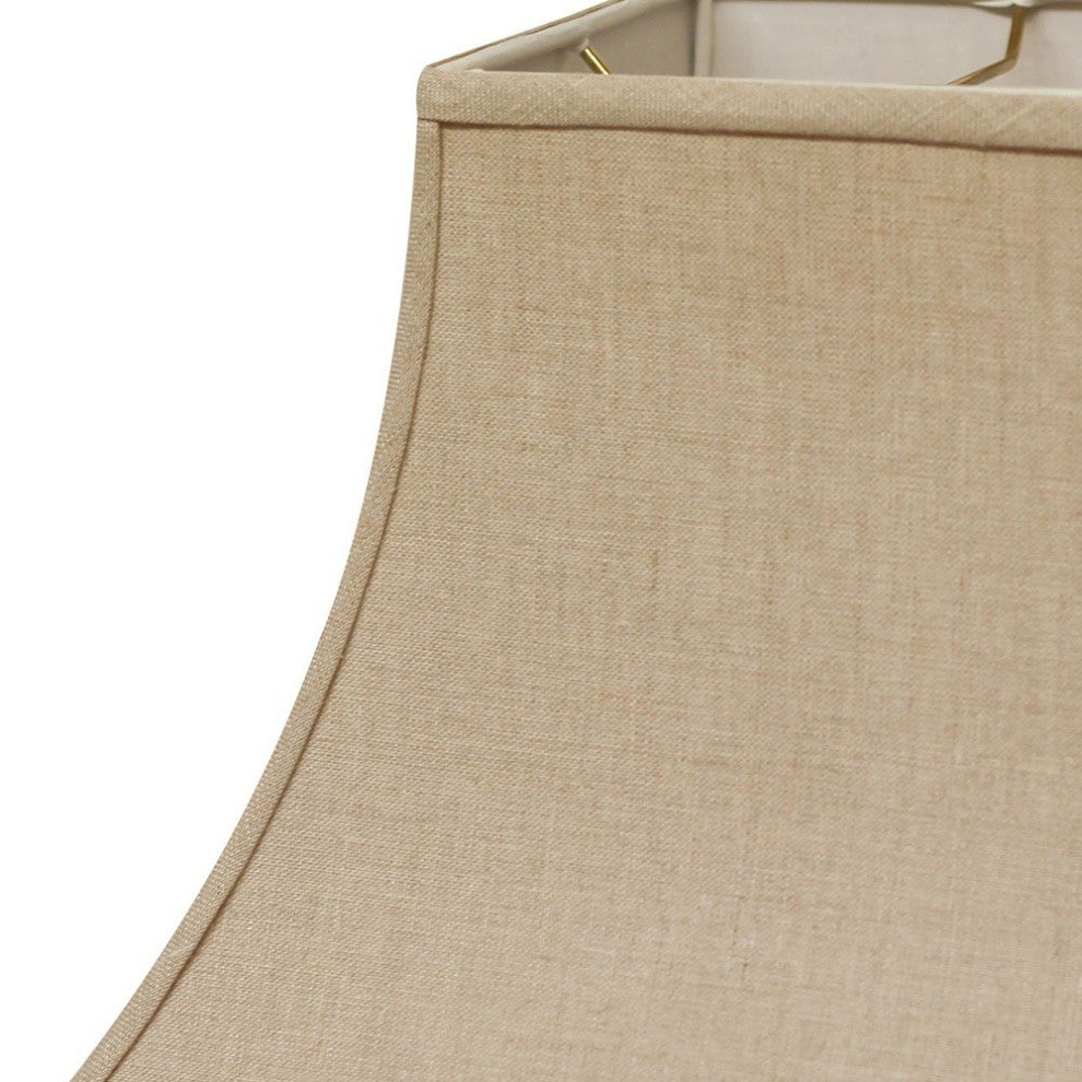 12" Dark Wheat Premium Square Bell Slanted Linen Lampshade