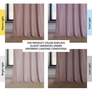 Heritage Plush Velvet Curtain Single Panel, Ballet Pink, 50"x84"