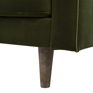 Nicholas 84.5" Mid-Century Modern Sofa, Olive Green Performance Velvet