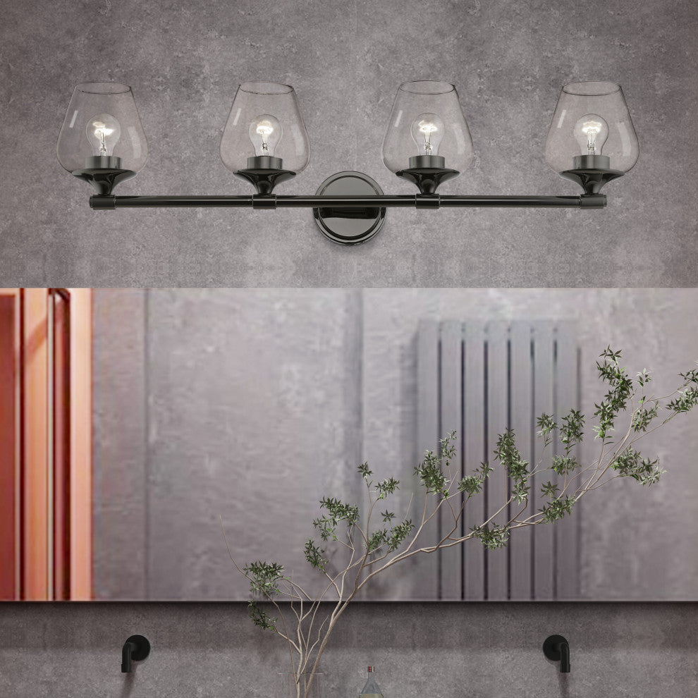Willow 4 Light Black Chrome Vanity Sconce