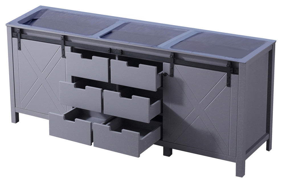 Marsyas 80" Dark Gray Bathroom Bath Storage Vanity Cabinet