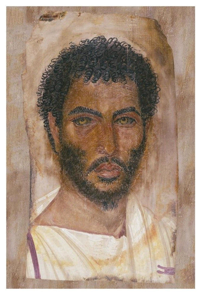 "Mummy Portrait of a Bearded Man" Paper Art, 26"x38"