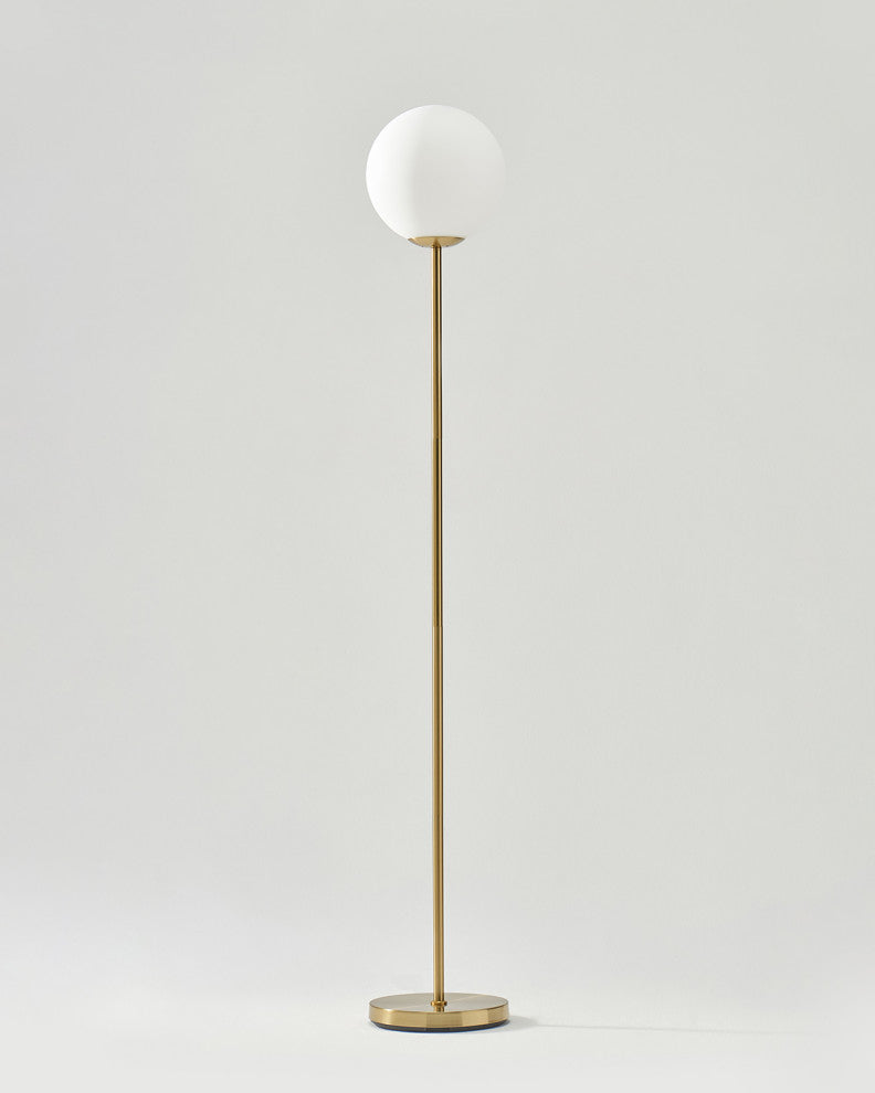 Brightech Luna - Frosted Glass Globe Floor Lamp - Mid Century Modern Light, Bras