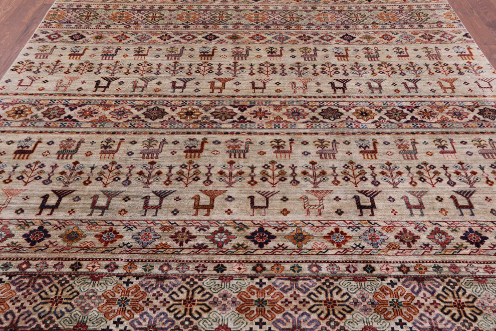 8' 1" X 9' 9" Tribal Persian Gabbeh Hand Knotted Wool Rug Q8072