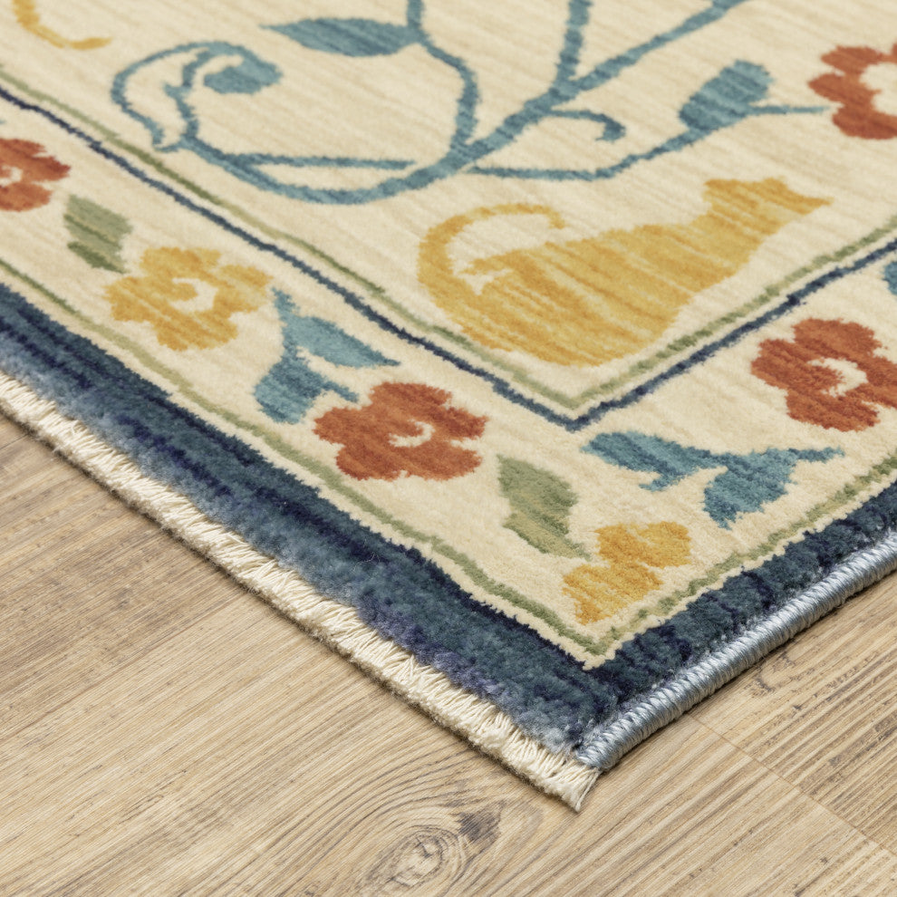 Fabienne Botanical Indoor Ivory/Multi Area Rug, Ivory, 5'3"x7'6"