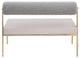 Carly Vegan Leather Upholstered Vegan Leather Bench, Taupe