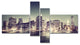 Black and White NYC Night Panorama, Extra Large Canvas Print, 60"x32", 4 panels