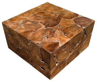 Chic Teak Recycled Teak Wood Square Akar Coffee Table, 47"