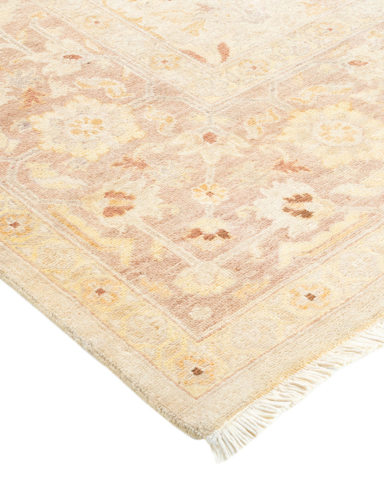 Eclectic, One-of-a-Kind Hand-Knotted Area Rug Ivory, 6'1"x12'5"