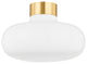 1 Light Flush Mount, Aged Brass