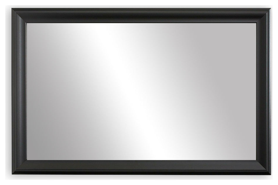 Woodford Framed Wall Mirror, Black, 28" X 24"