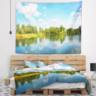 Spring Lake Panorama Landscape Wall Tapestry, 60"x50"