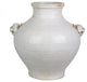 Double Lion Head Handle Jar White Crackle