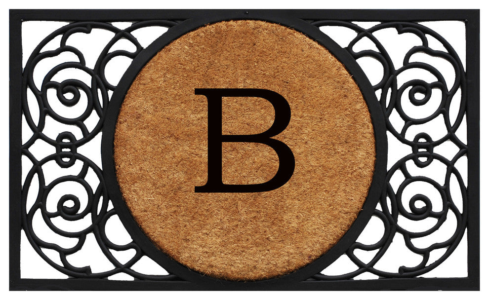 Armada Circle Monogram Doormat 18"x30", Letter B
