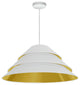 1Light Aranza Pendant, White/Gold Shade, White