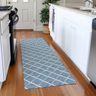 Addison Premium Washable Mayfield AMF140 Blue 2'3" x 7'6" Runner Rug