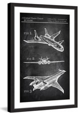 "Airplane Design Plans" Framed Painting Print, 20"x30"