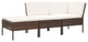 vidaXL 3-Piece Garden Lounge Set With Cushions Poly Rattan Brown