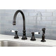 Kingston Brass Widespread Kitchen Faucet With Brass Sprayer, Oil Rubbed Bronze