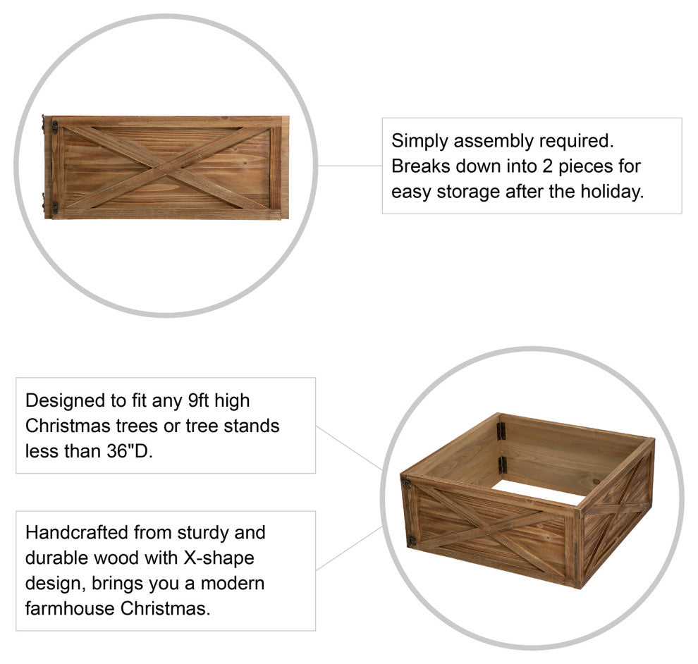 Natural Wooden Tree Collar, 26"Lx26"W