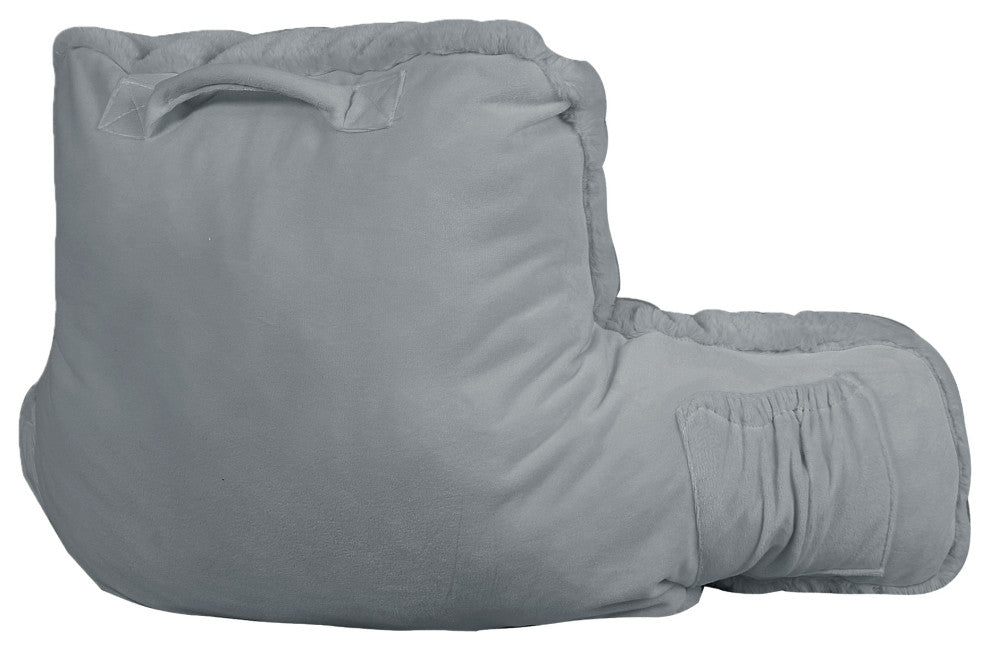 Fox Faux Fur Bedrest, Needs Assembly, Cloudburst, 20"x18"x17"
