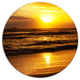 Bright Yellow Sunset Over Dark Sea, Beach Large Disc Metal Artwork, 11"