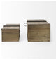 Josh Light Brown Wood With Metal Detail Boxes, 2-Piece Set