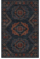 Reverie Hearth Area Rug, Deep Blue, 2'6"x8'