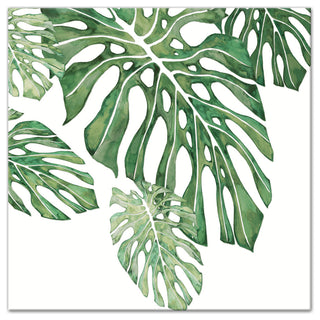 Green Tropical Leaves 20x20 Canvas Wall Art