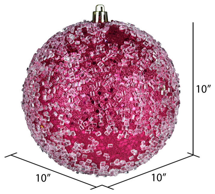 10" Fuchsia Glitter Hail Ball