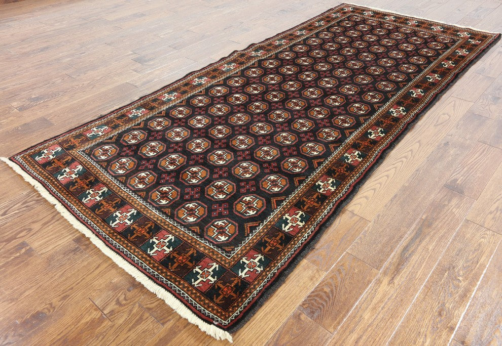 Traditional Persian Balouch Wool Runner 4'x10, W2335