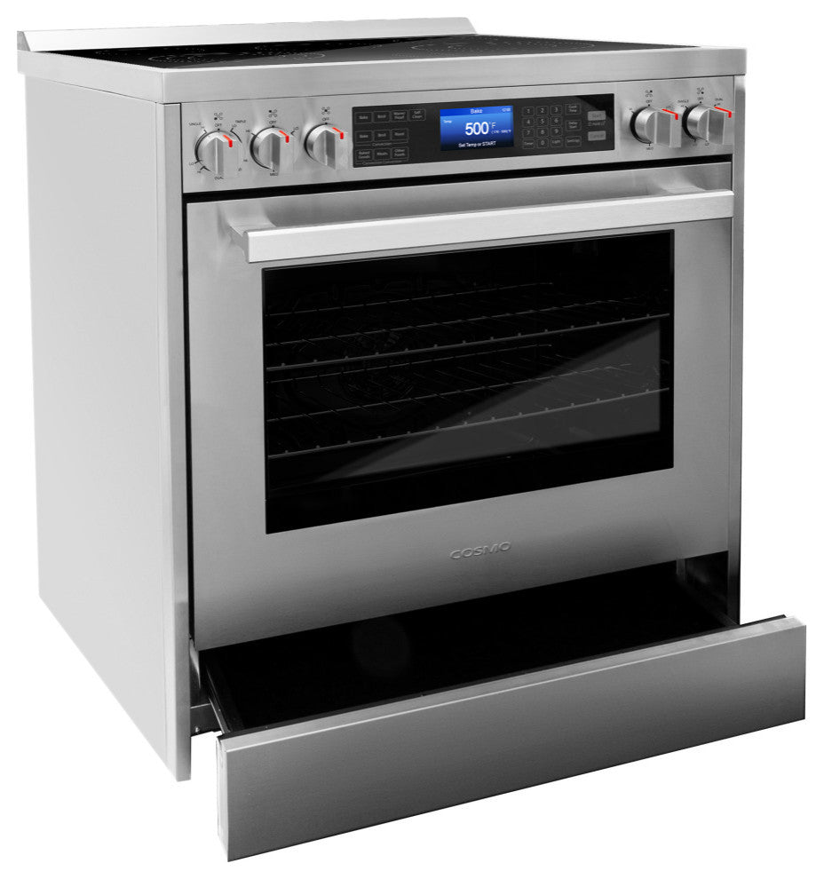 4-Piece, 30" Electric Range, 24" Dishwasher, Refrigerator, and Wine Cooler