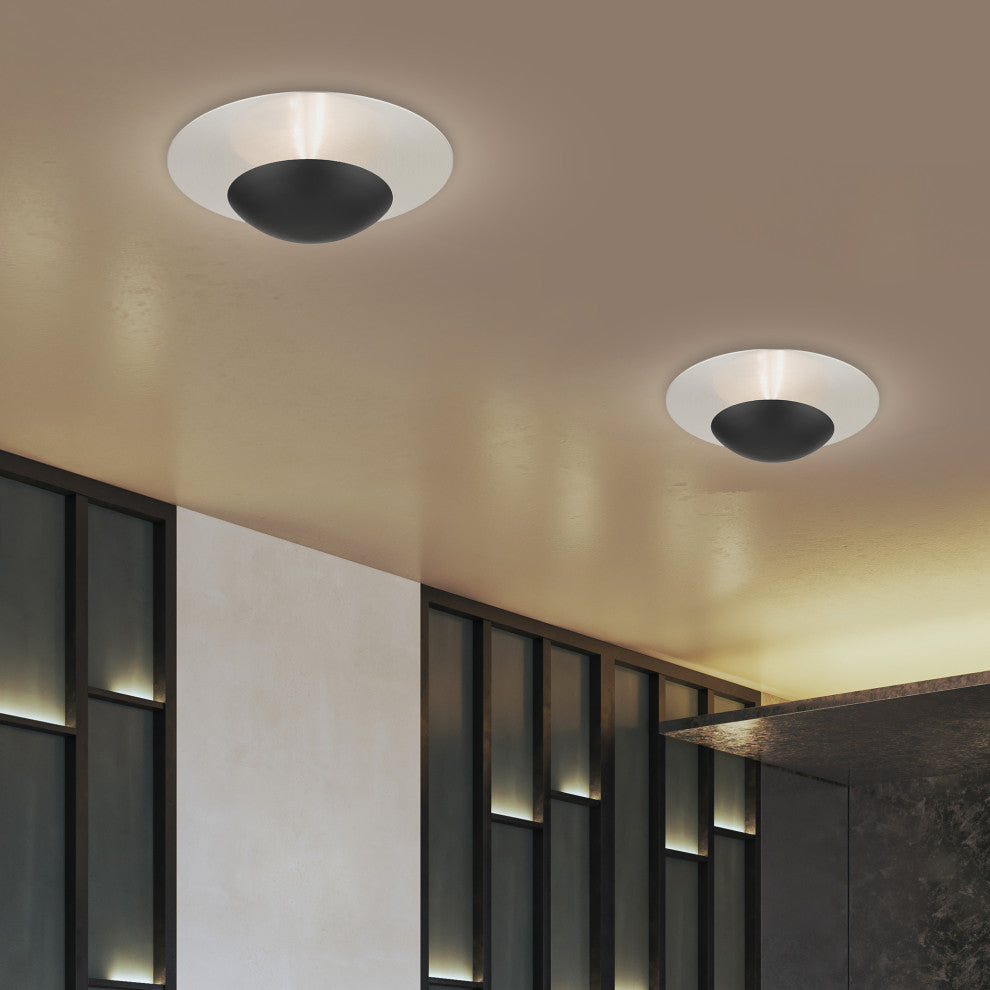 Livex Lighting Ventura 2-Light Large Wall Sconce, Black/Brushed Nickel