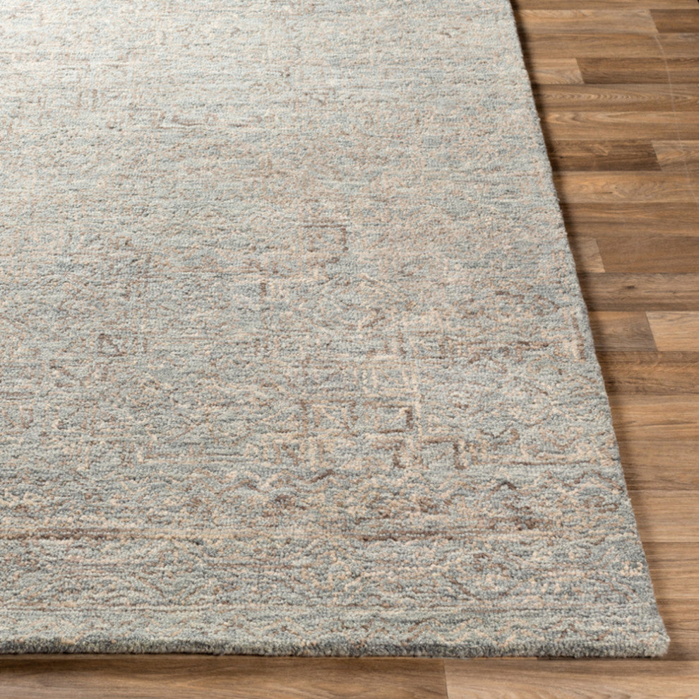 Surya Newcastle NCS-2308 Transitional Area Rug, Sea Foam, 4'' x 6'' Rectangle
