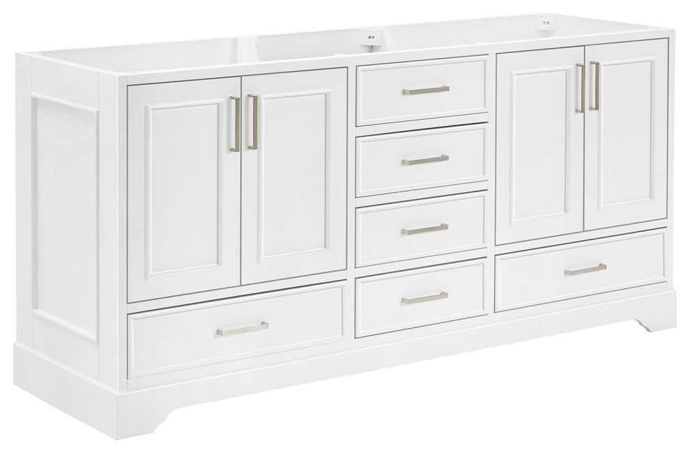 Ariel Stafford 72" Double Sink Bathroom Vanity Base, White