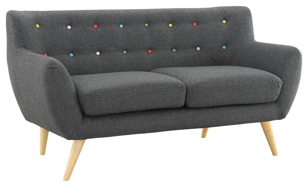 Modern Contemporary Living Room 2-Piece Set, Gray, Fabric, Plywood