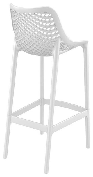 Home Square Polypropylene Patio Bar Stool in White - Set of 2
