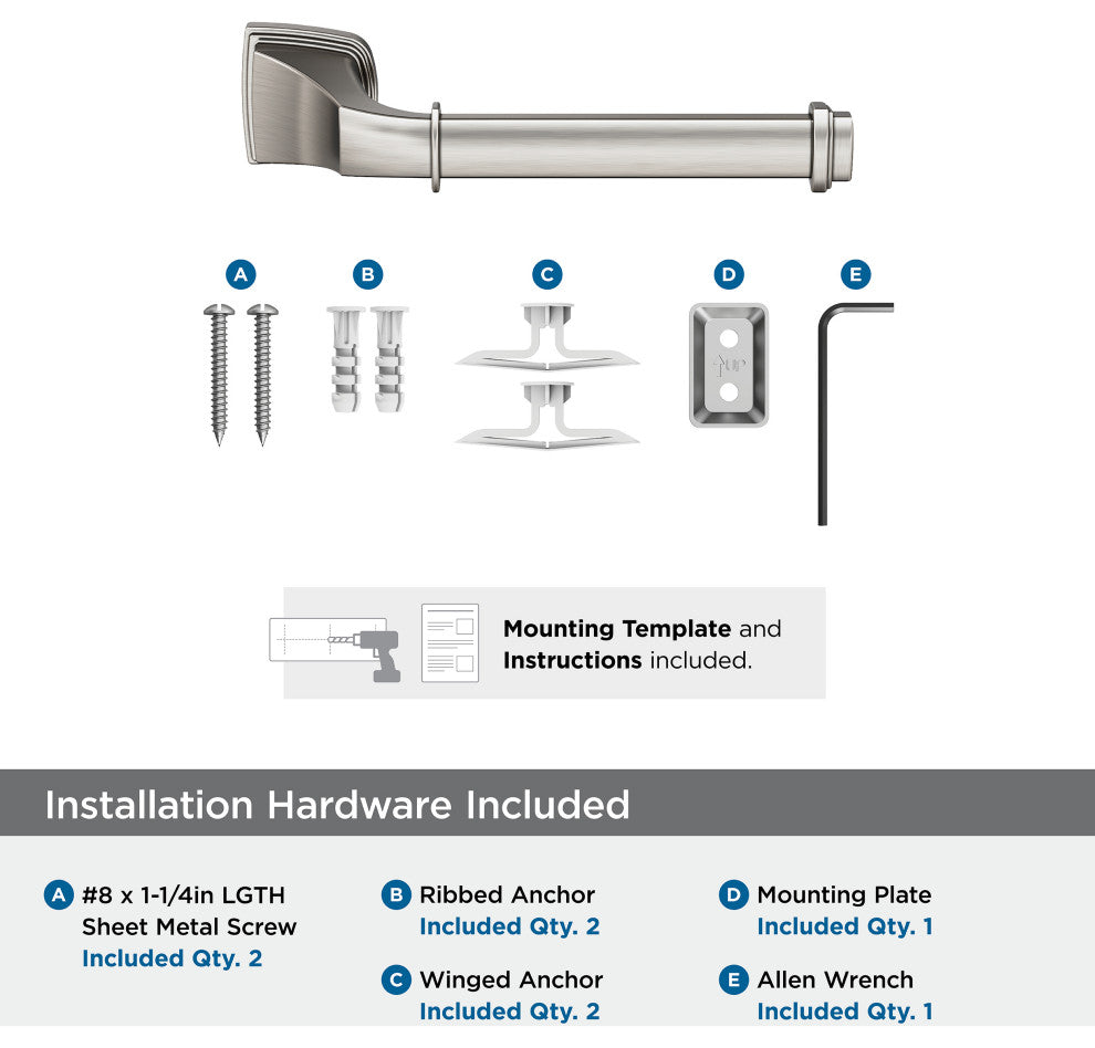 Revitalize Traditional Single Post Toilet Paper Holder, Brushed Nickel