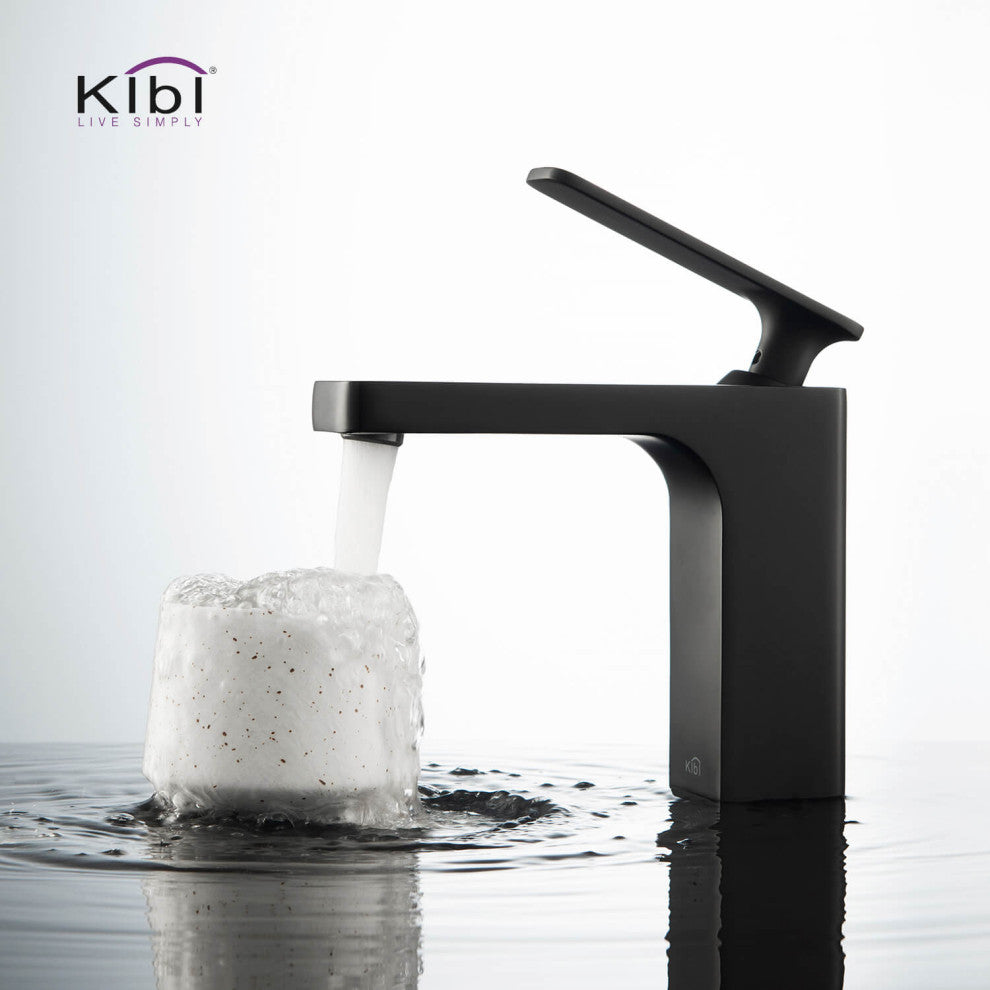 Infinity Single Handle Bathroom Faucet KBF1006, Matte Black, W/O Drain