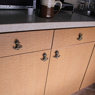 Bronze Cast Iron Ship Anchor Drawer Pull Decorative Cabinet Knob Set of 6